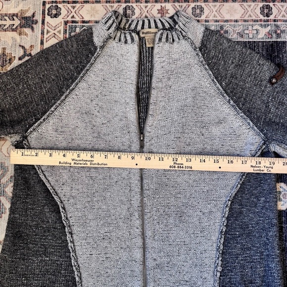 Ruff Hewn Silk Blend Full Zip Raw Hem Sweater Two-Tone Gray Women’s Size Large - Picture 9 of 11